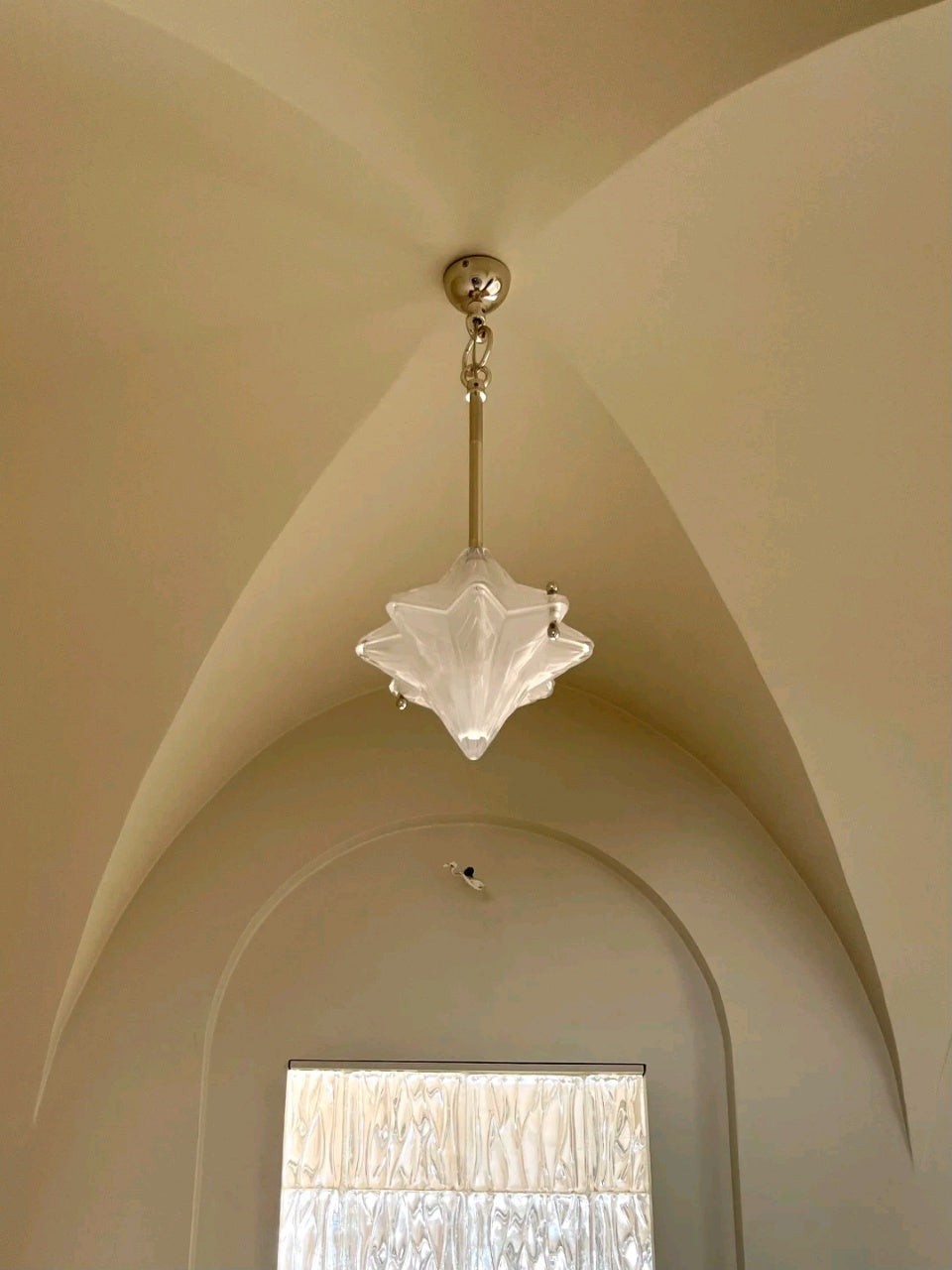Art Deco Astris Elara Star Pendant Light - Frosted Glass Pendant with Geometric Style T434