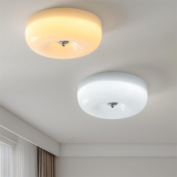 Bauhaus Cream Pudding Glass Ceiling Lamp S193