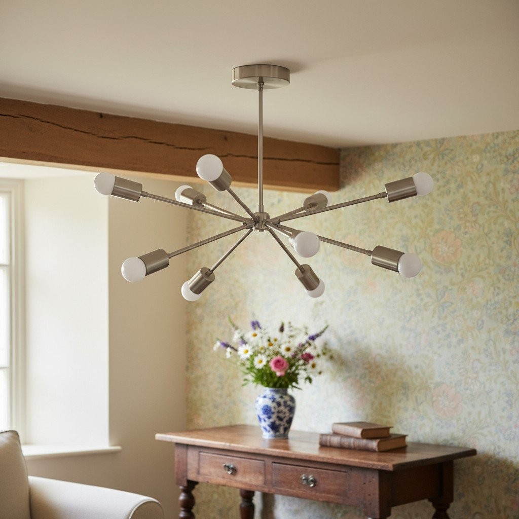Mobilux Line Modern Chandelier - Mid Century Ceiling Light Fixture T349