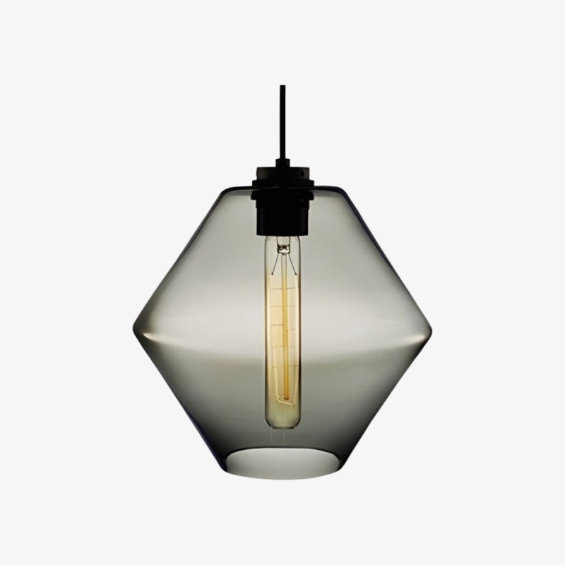 Modern Geometric Glass Pendant Light - Home Decor Multiple Colors Lighting S377