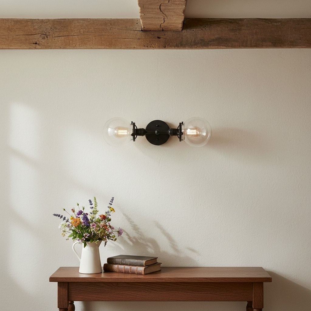 Lumio Globe Industrial Vanity Lighting- Modern Double Globe Wall Light T343