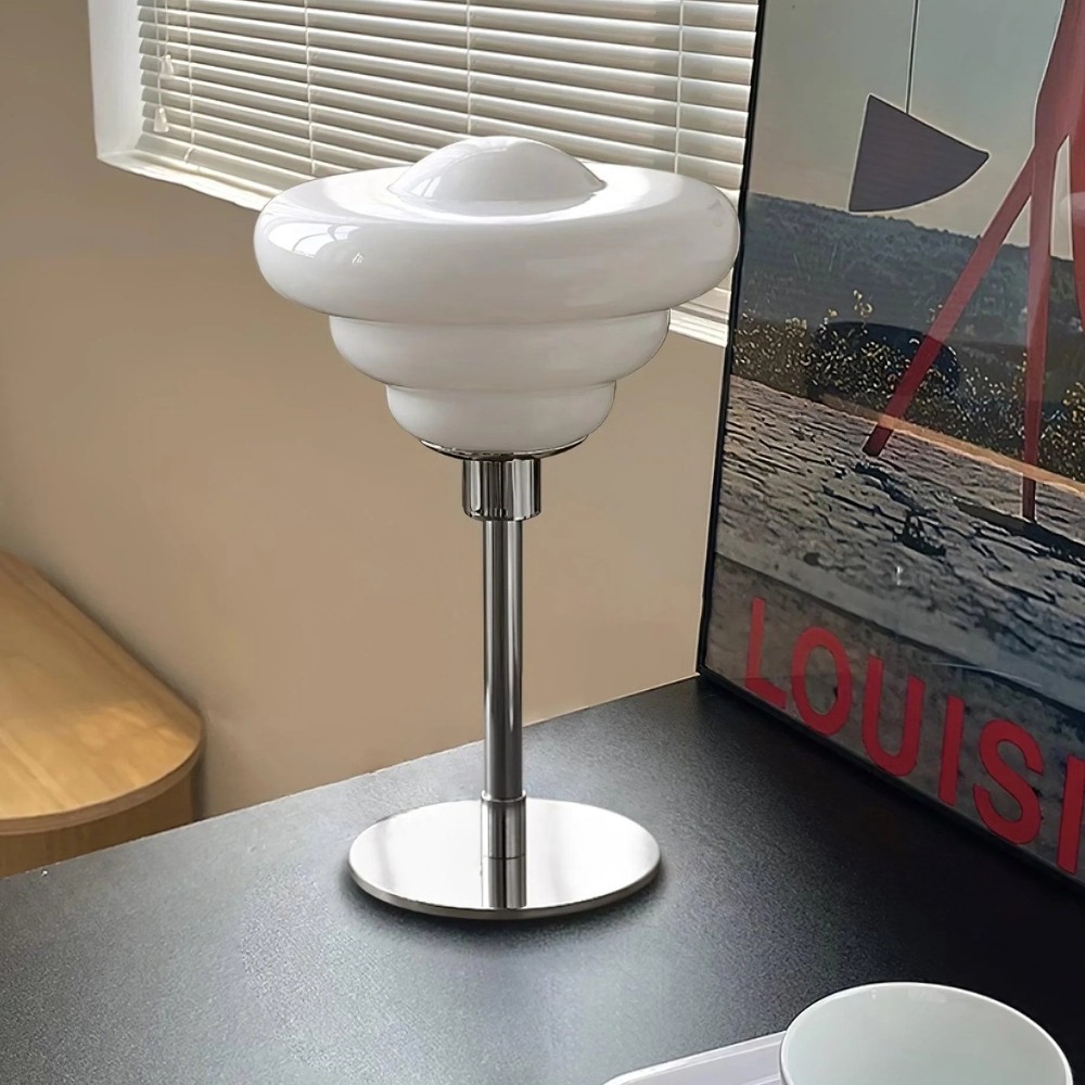 Modern Table Lamp Featuring Textured Glass Shade S247