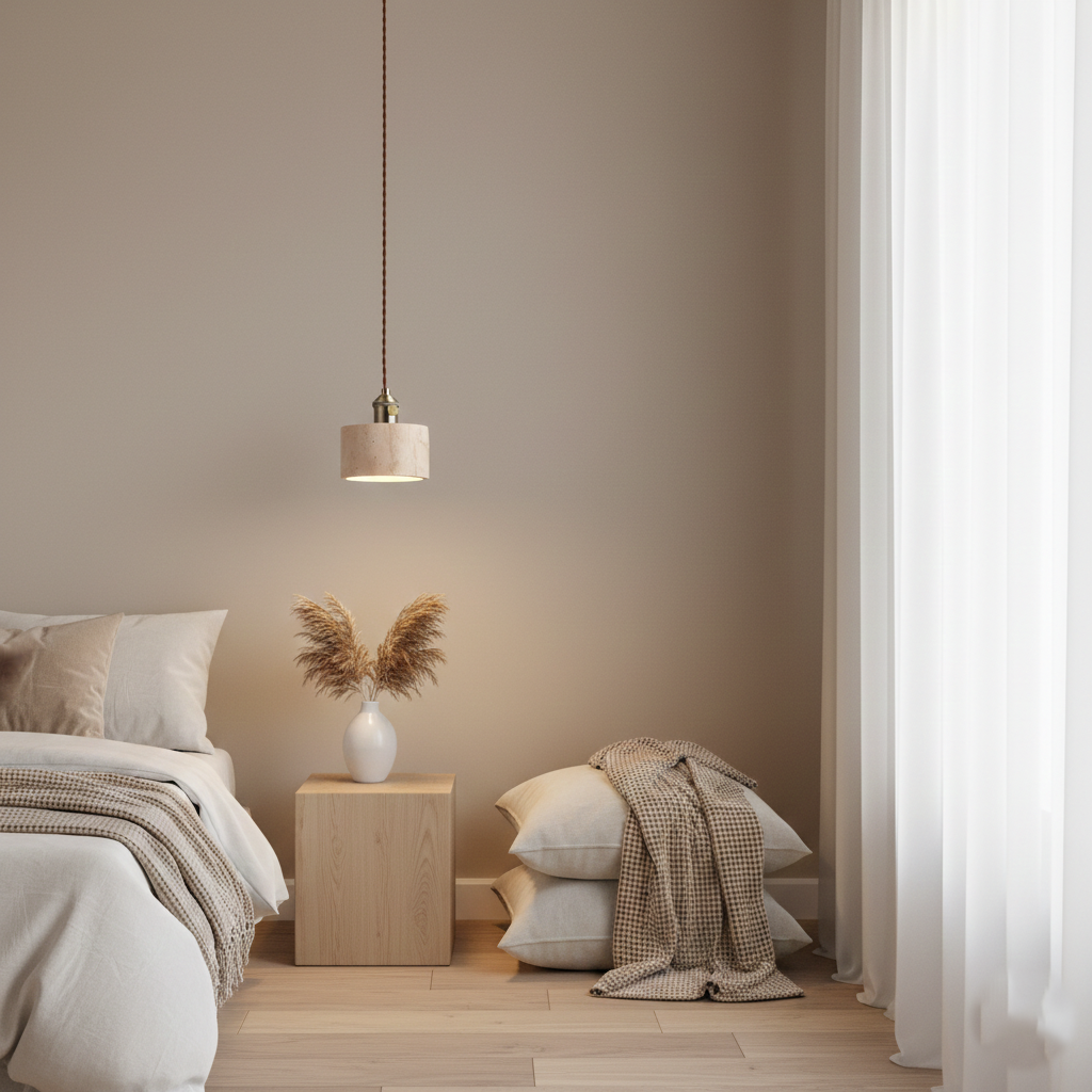 Alagusmo Minimalist Travertine Pendant Light T2116