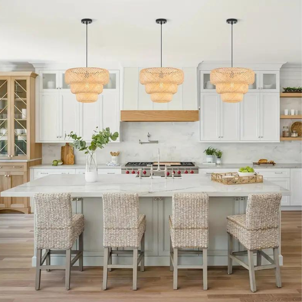 Boho Bamboo Pendant Light Fixture T2121