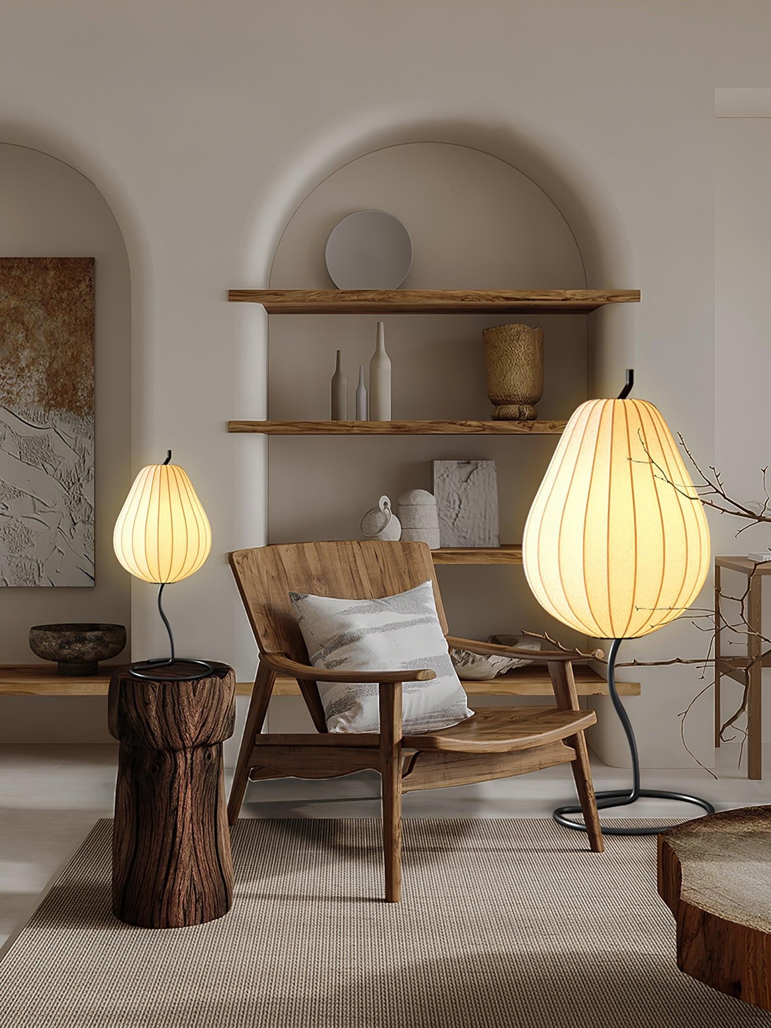 Pear-shaped Shite Floor Lamp Suitable For Living Room M519