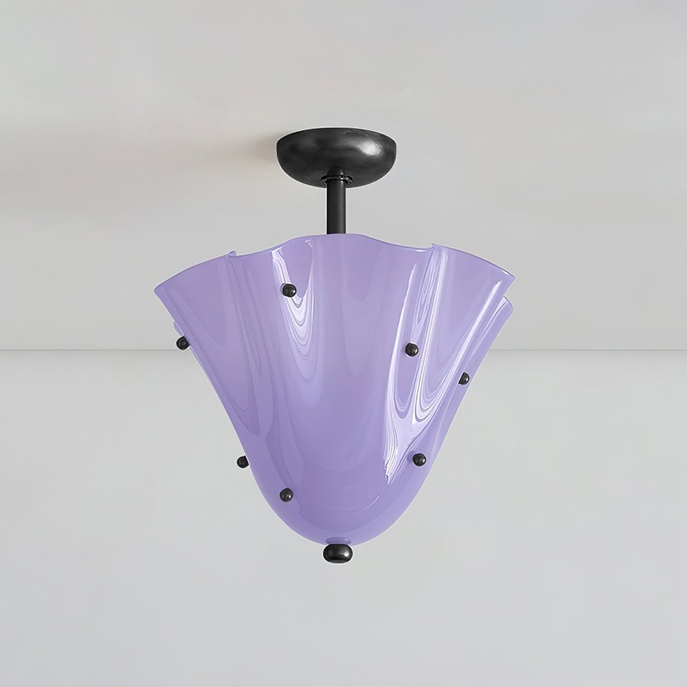 Bellina Petal Fold Glass Ceiling Light - Artistic Fixture for Bedroom T282