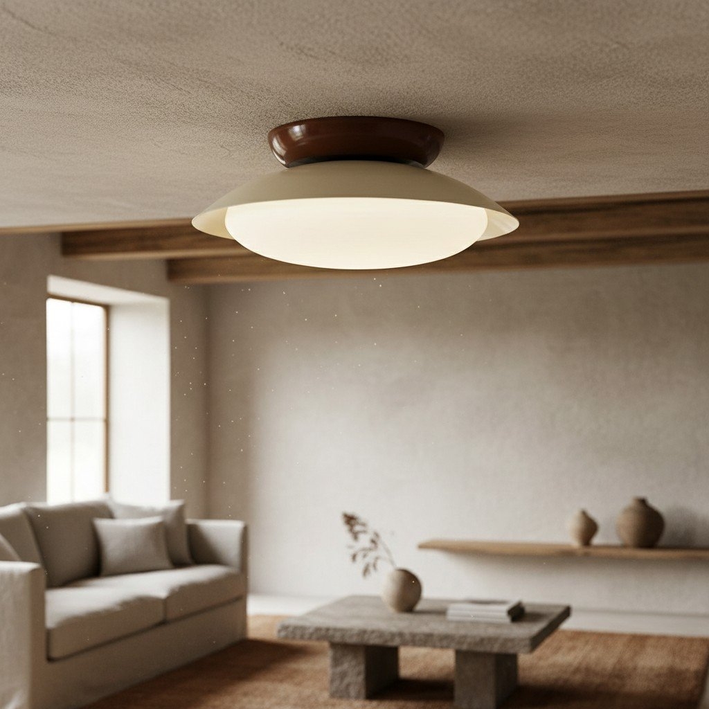 Heliora Dome Ceiling Light - Modern Metal and PE for Bedroom T537