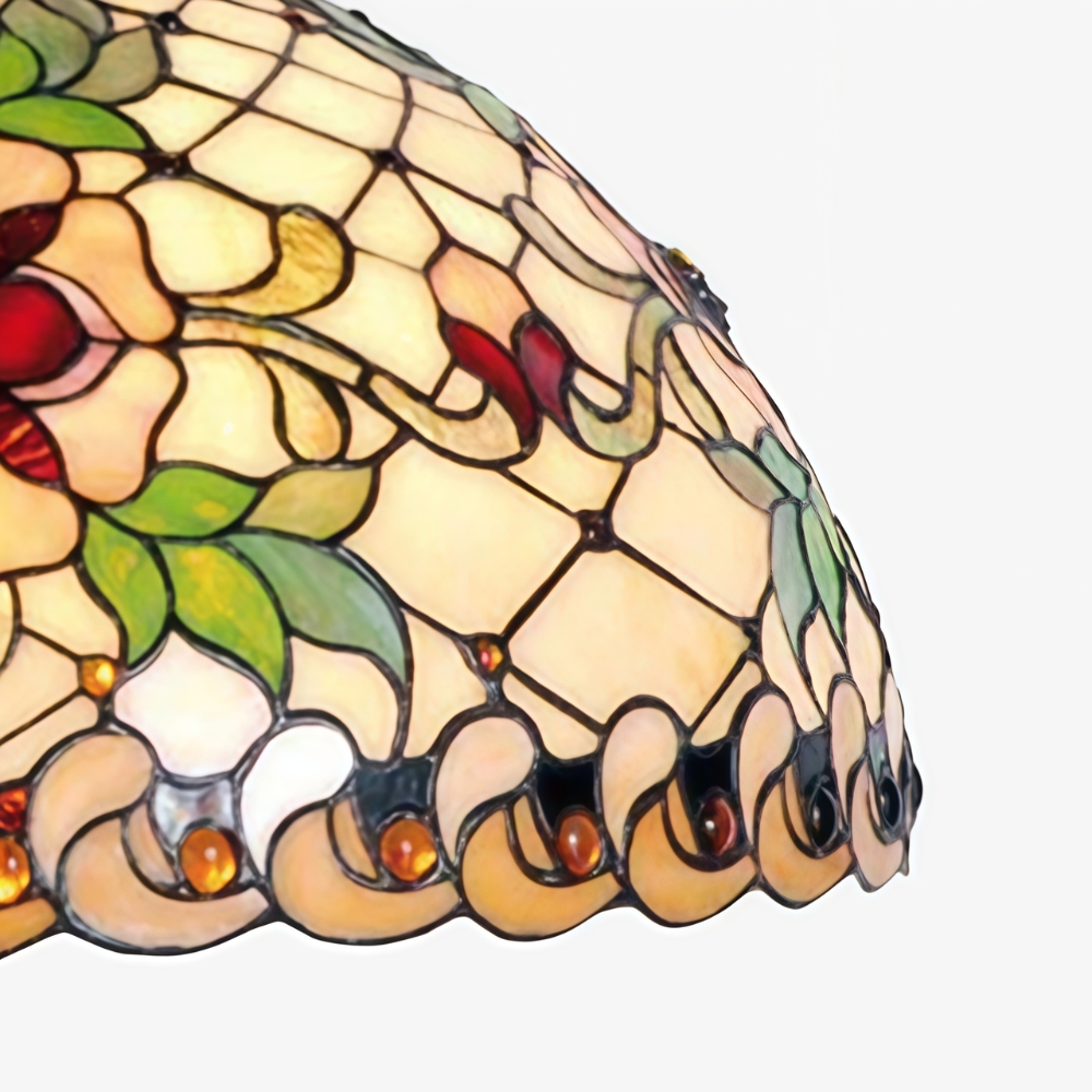 TF Angelique Stained Glass Pendant Lamp - Colorful Mosaic Shade Small Pendant Classic Decorative T909