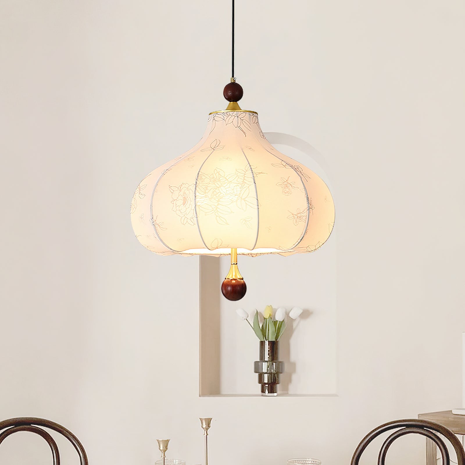 French Retro Fabric Pattern Pendant Lamp M562