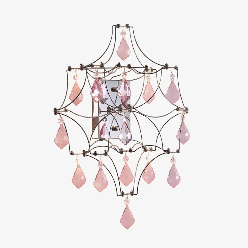 Crynora Crystal Cascade Wall Sconce - Sparkling Firefly Effect LED Light for Bedroom or Living Room T545