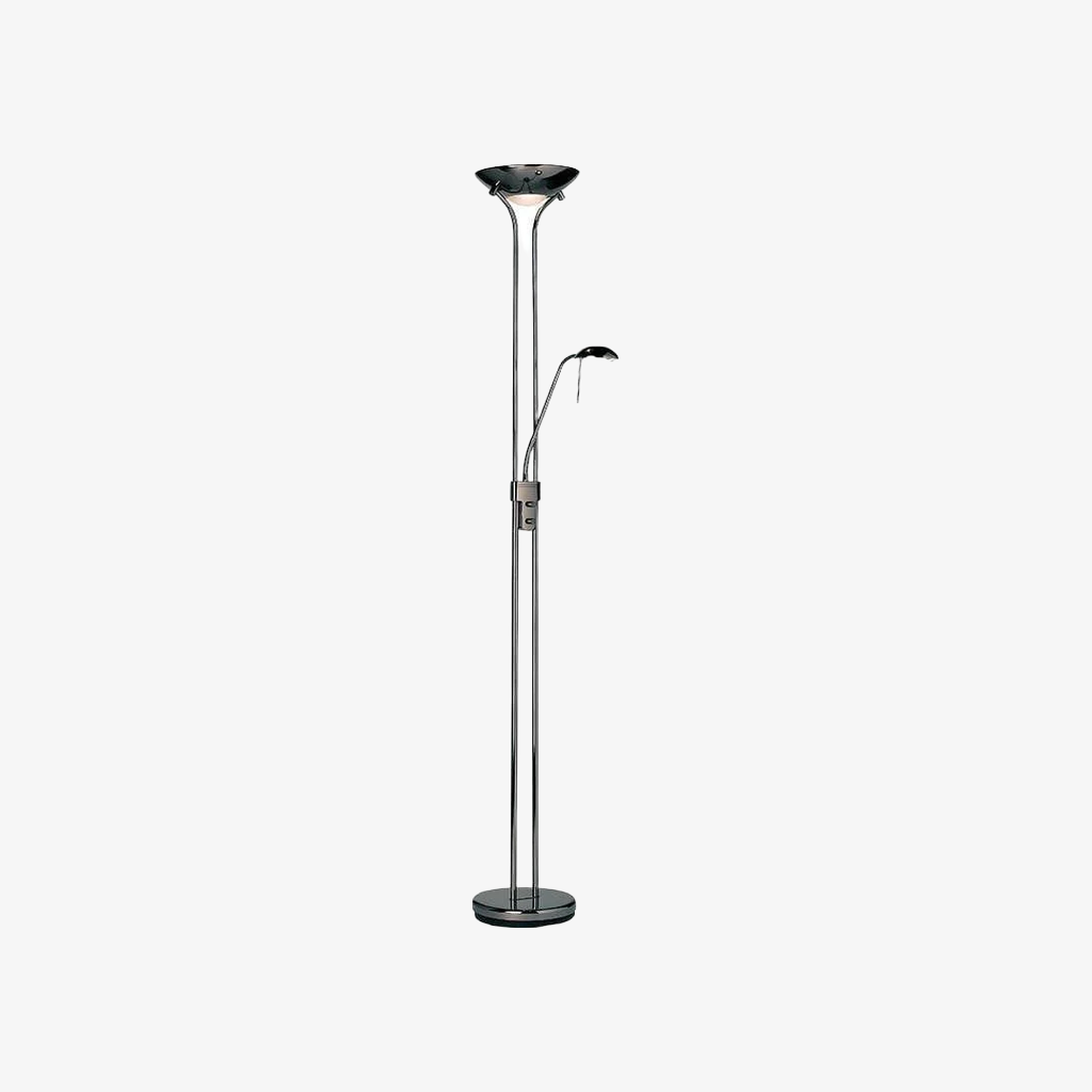 Linexis Art Deco Metal & Opal Glass Floor Lamp - Dual-Light Design for Modern Interiors T942