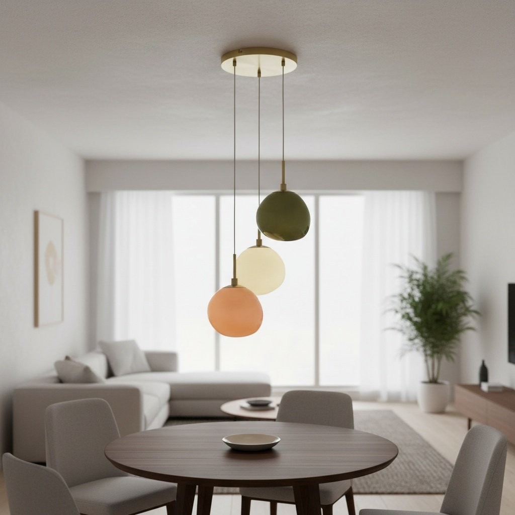 Pastel Multi-Shade Pendant - Chic Cluster Hanging Lamp for Bedroom T420