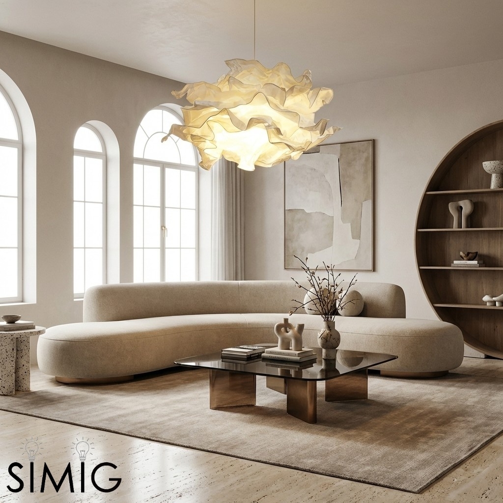 Cloud Shape Pendant Light Minimal Paper - Bedroom Ambient Lighting S137
