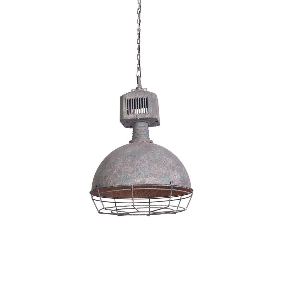 Caged Industrial Metal Pendant Light T1693