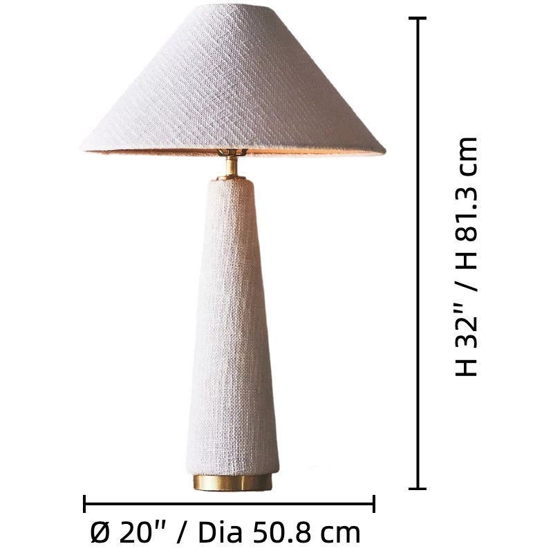 Ceruna Cone Shaded Table Lamp - Elegant Fabric for Living Room and Entryway T720