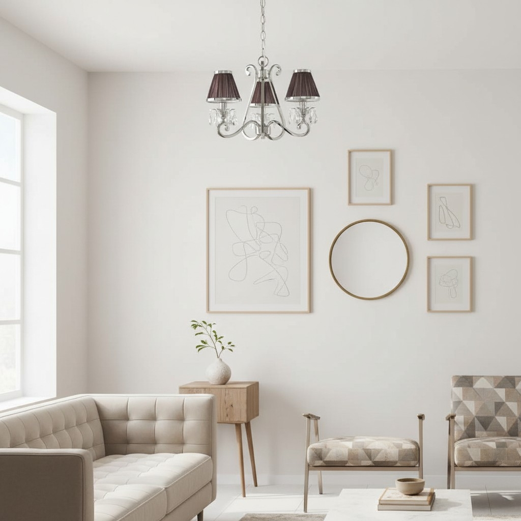 Talonis Multi-light Fabric Chandelier - Elegant Metal Curved Arms for Dining and Living T932