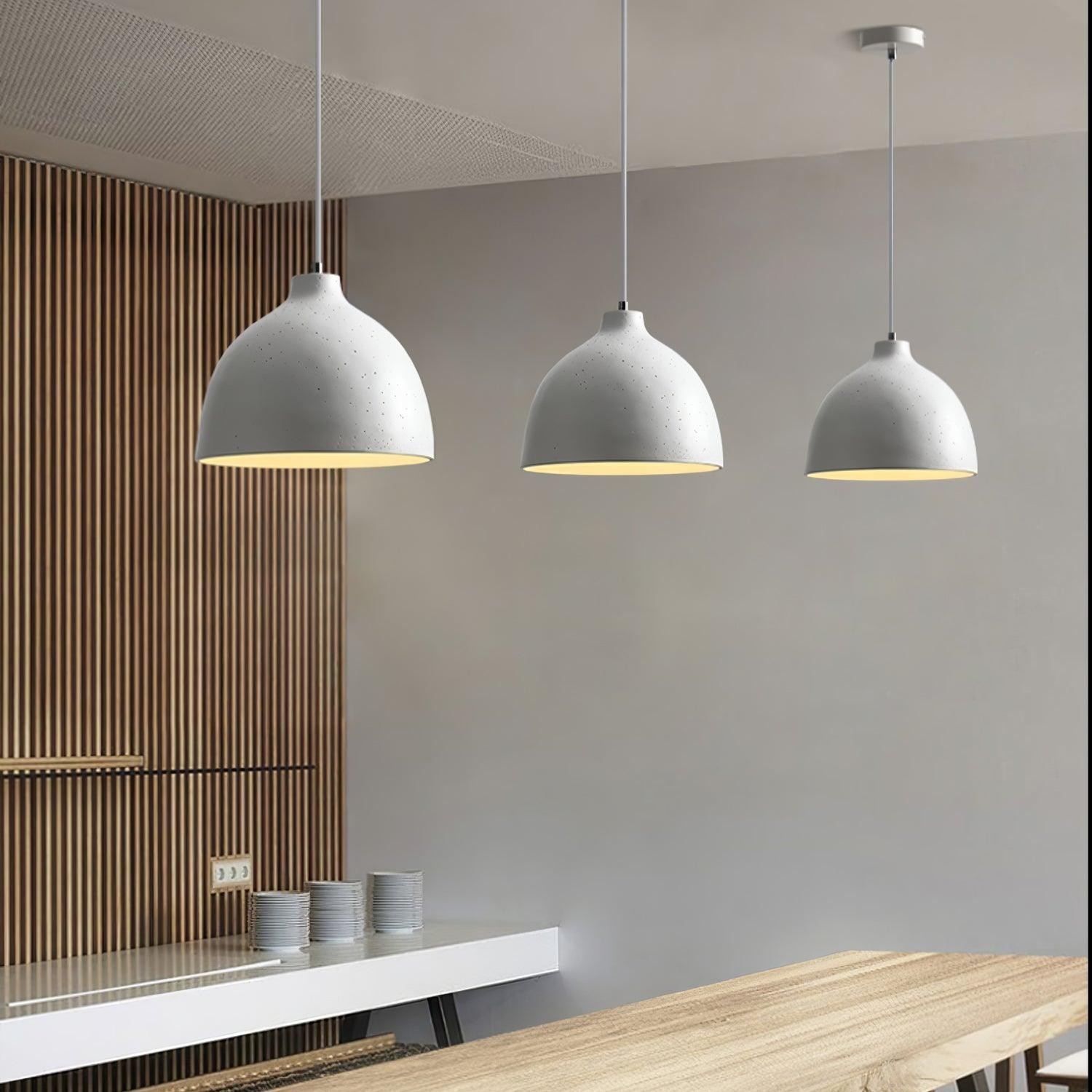 Modern Minimalist Industrial Resin Bowl LED Pendant Light M327