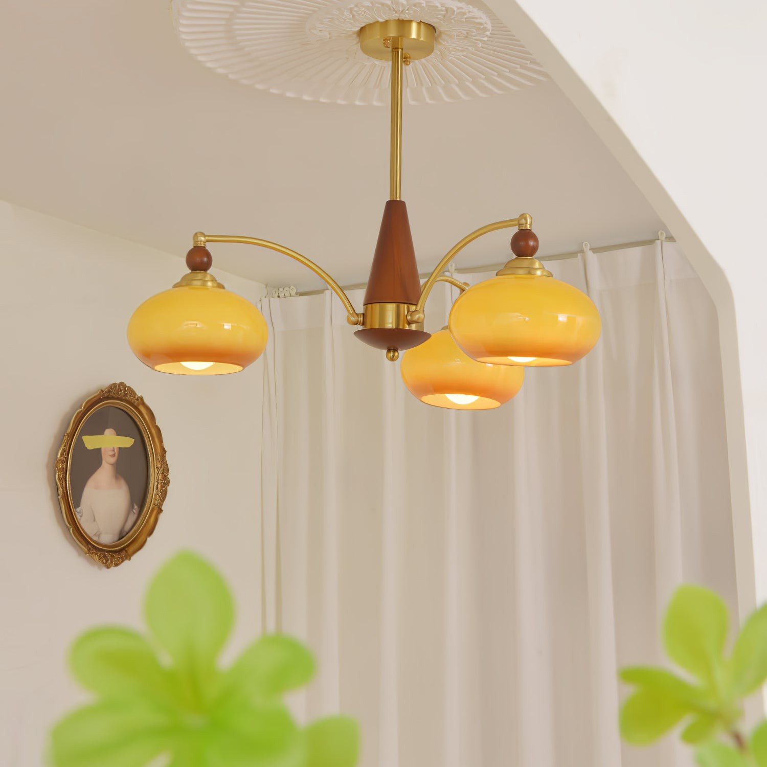 Vintage Multihead Persimmon Chandelier M325