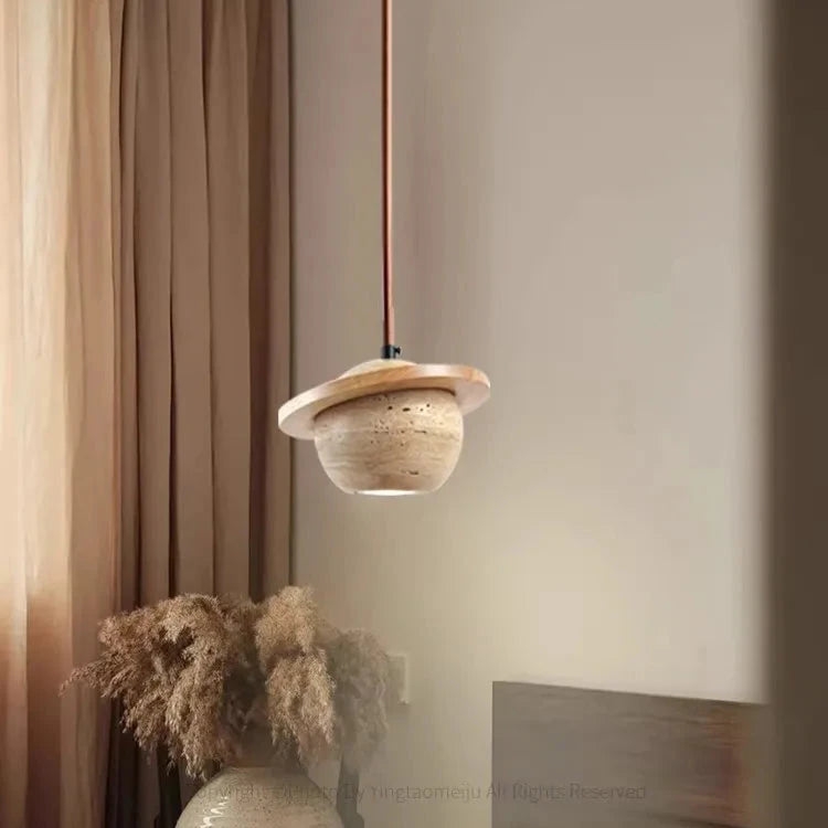 Travertine Planet Pendant Light T2151