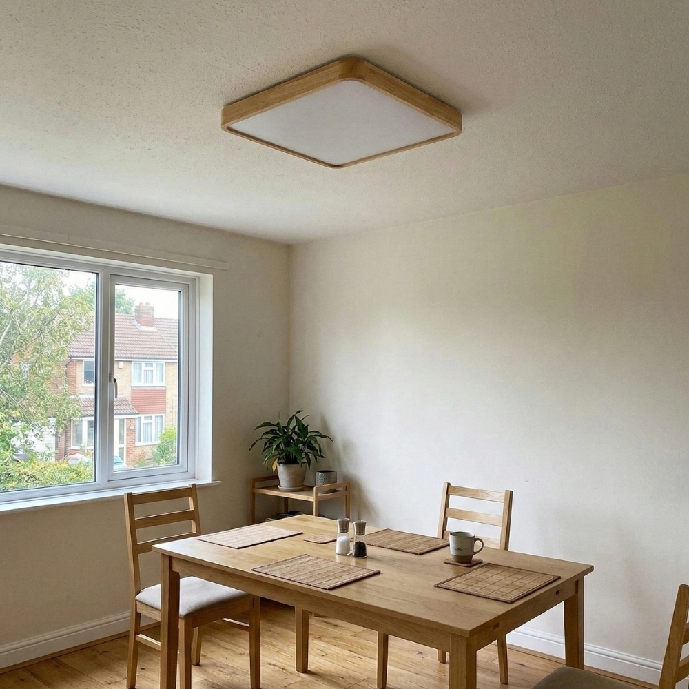 LignoForma Geometric Shape Ceiling Light - Contemporary Wood LED Ceiling for Bedroom and Lounge T1107
