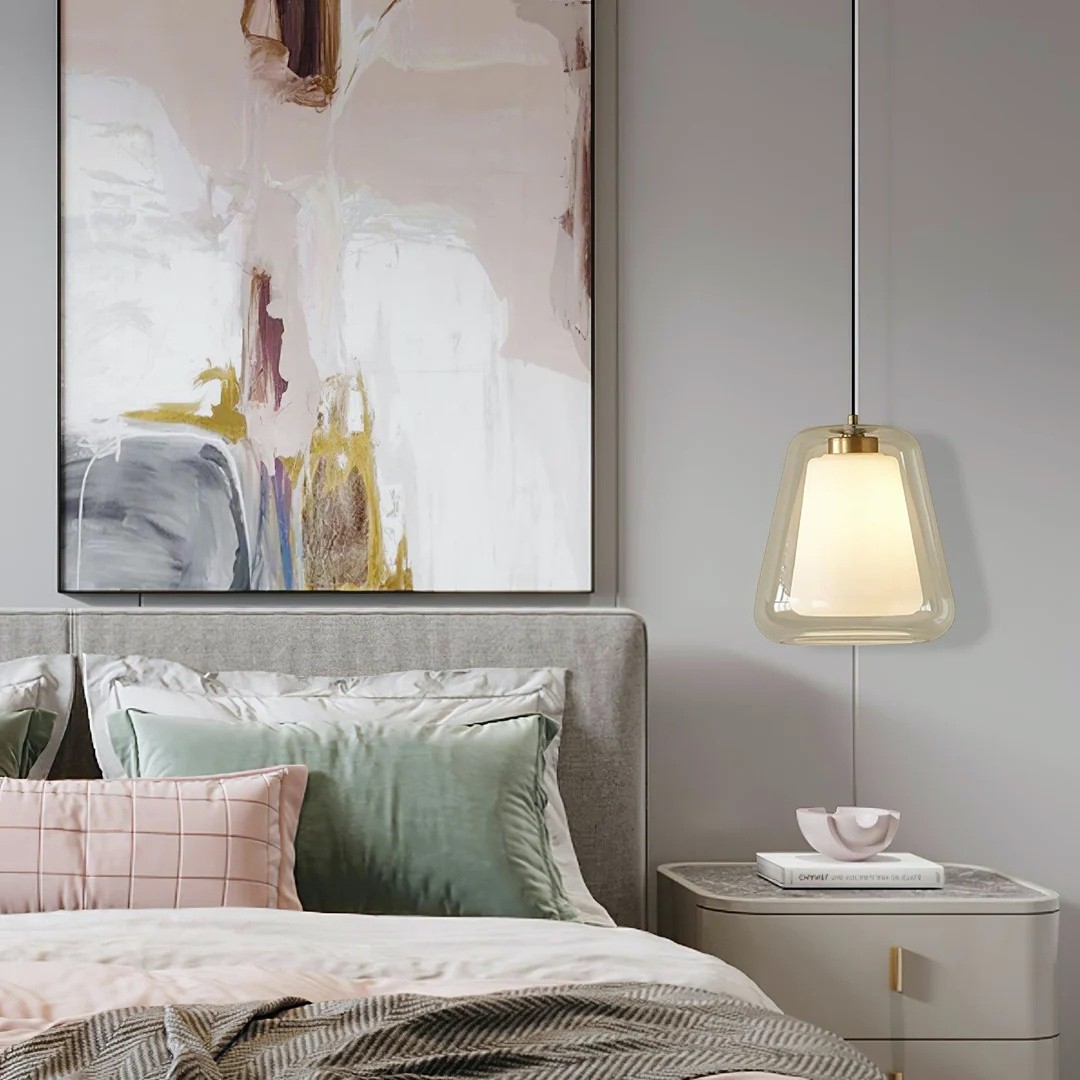 Modern Gold Pendant Light with Clear Glass Shade S221
