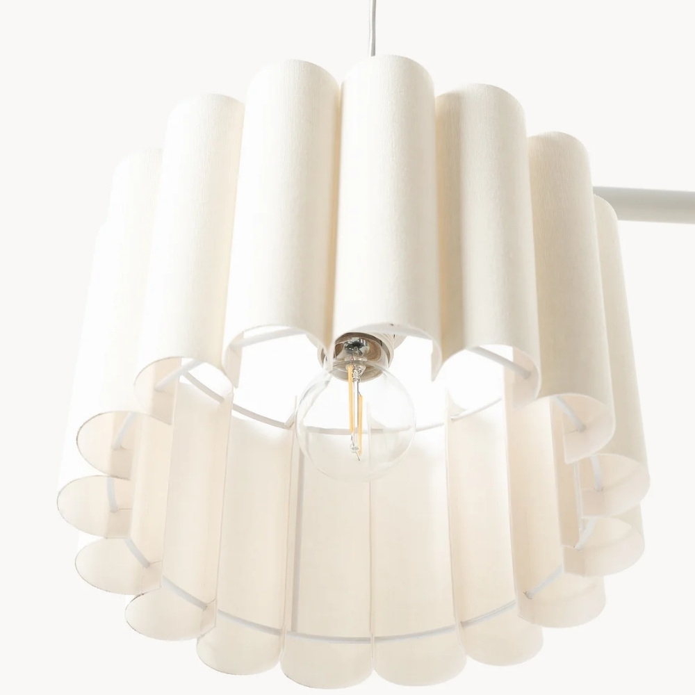 Velura Linear Pendant Light - Natural Linen Shade for Warm Ambiance T1069