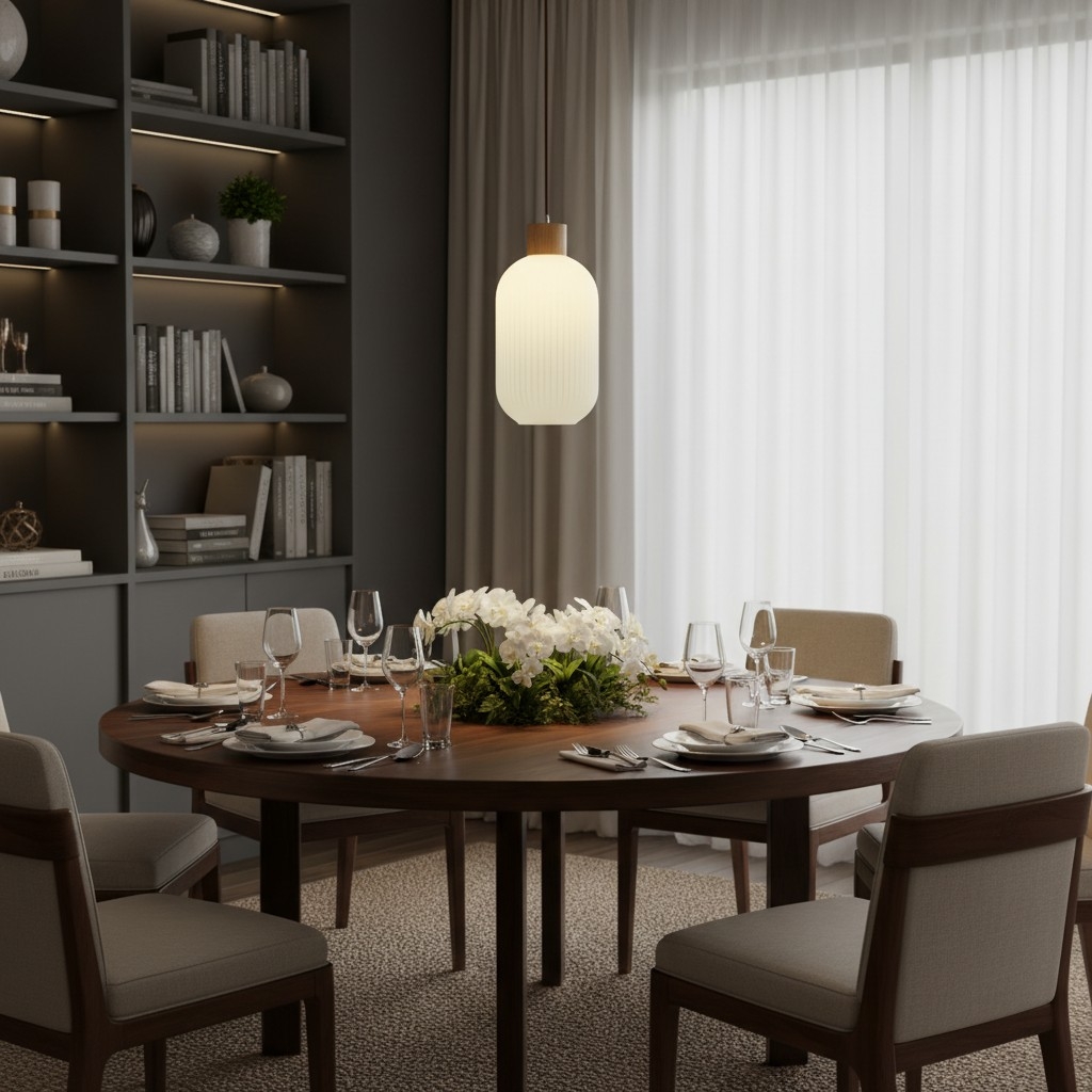 Opalyn Elegant Milky White Pendant - Vintage Lighting for Dining Room T1092