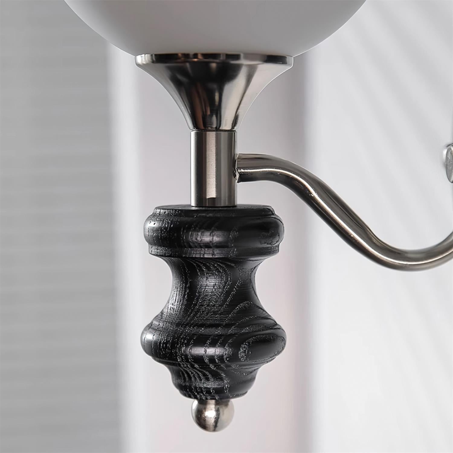 Retro spherical glass lampshade pull cord switch wall lamp P024