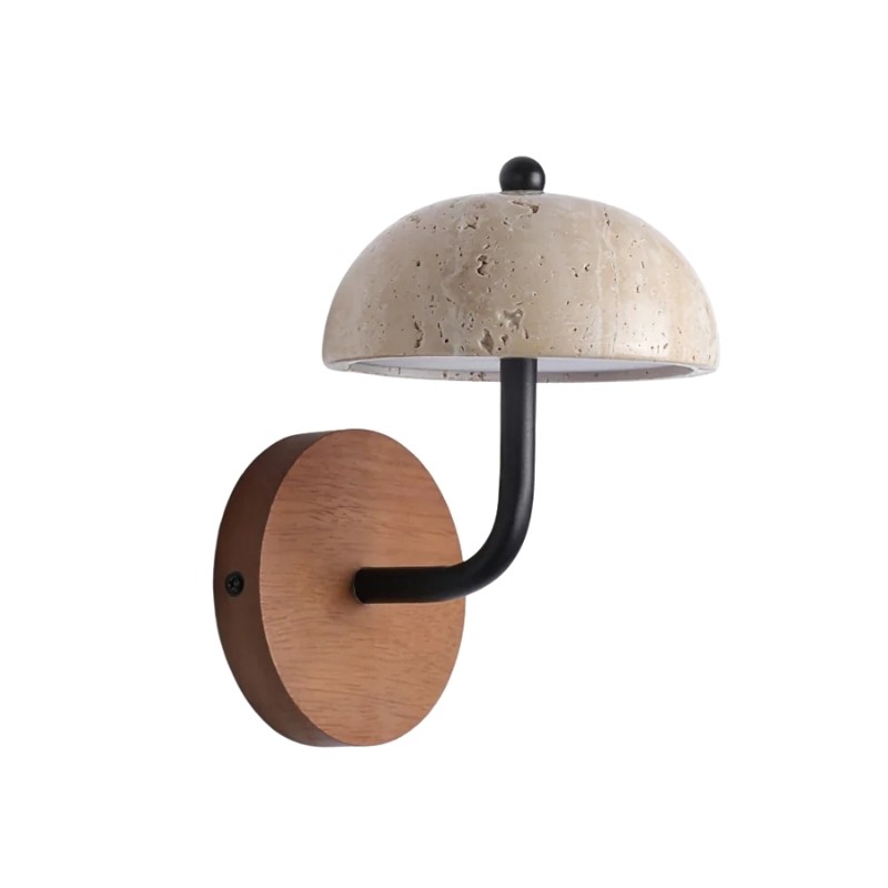 Travertine Umbrella Wall Lamp - Vintage Design with Integrated LED S314