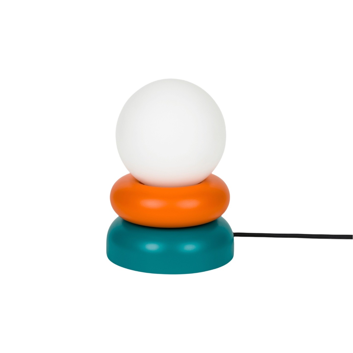 Elegant Table Lamp with Natural Wood and Glass Shade S233
