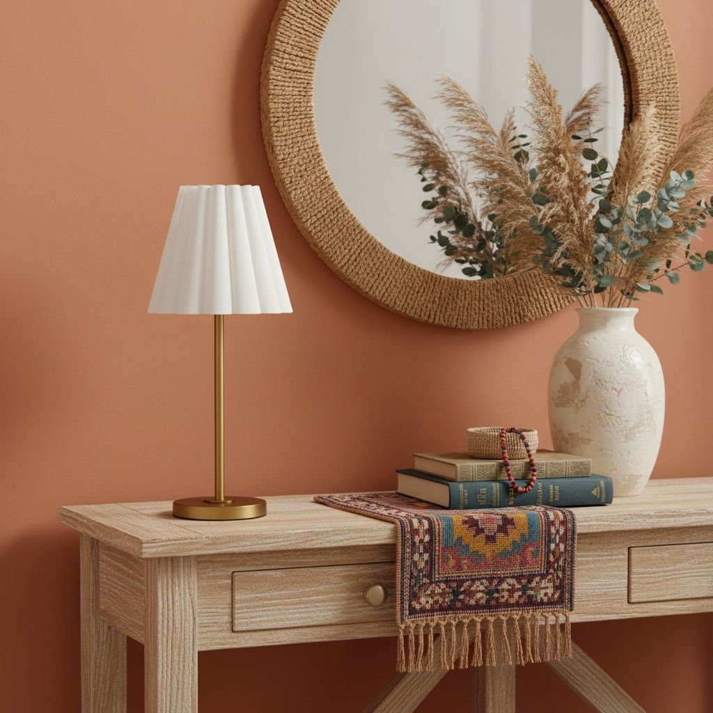 Ruffmeto Transitional Slim Table Lamp - Sculptural Shade Lighting for Living Room or Bedroom T672