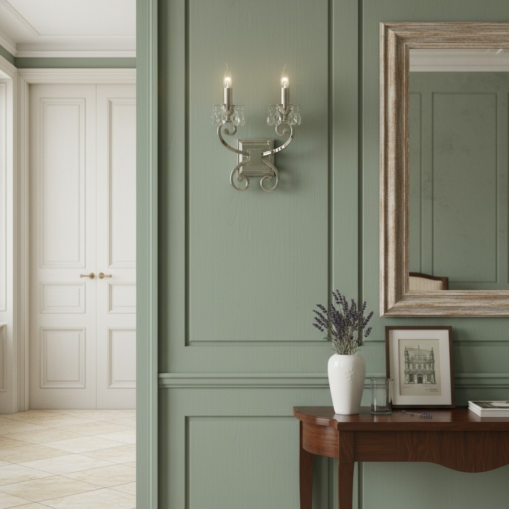 Talonis Crystal Accent Wall Light - Curved Chrome Arm Design for Living and Hallway Spaces T984