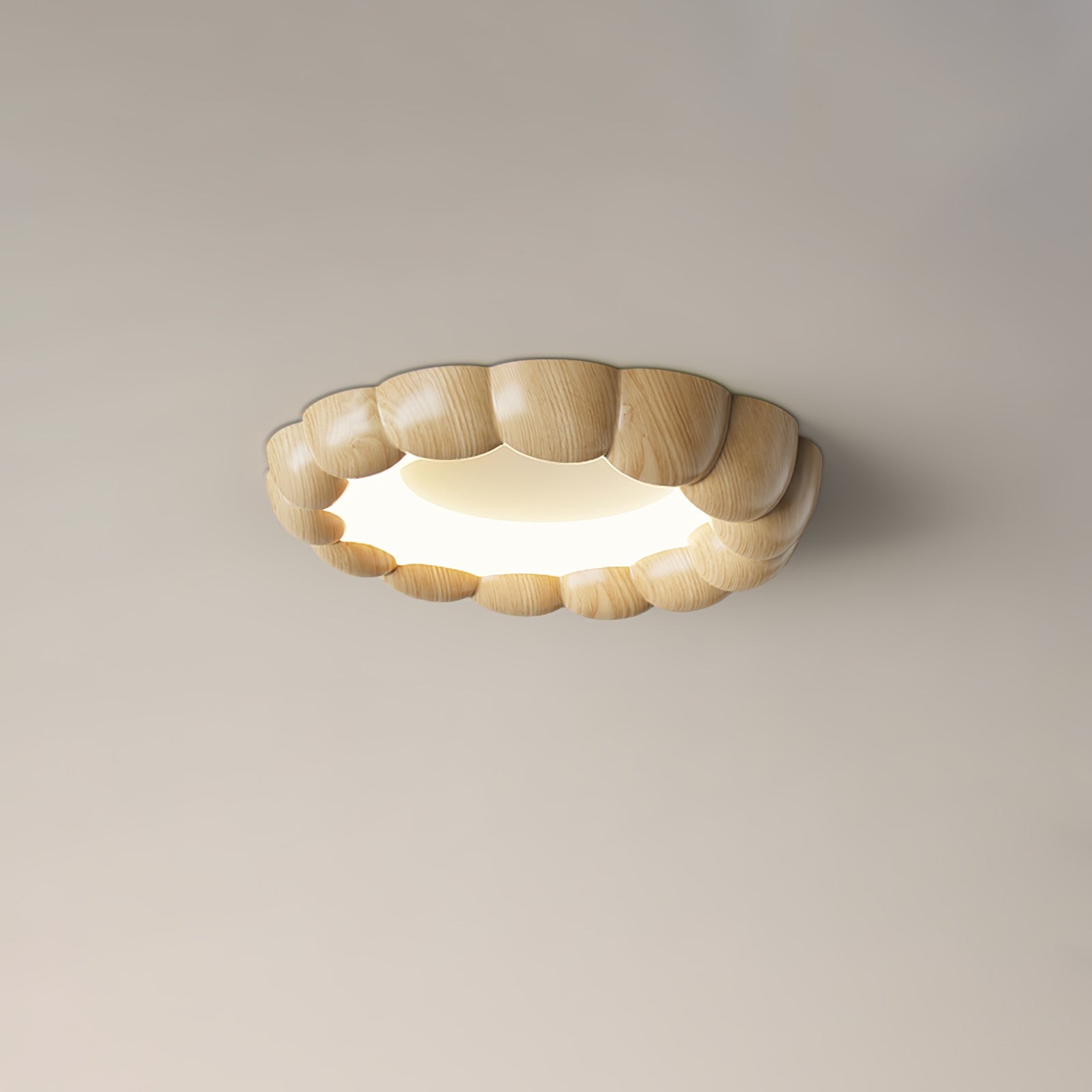 Faux Wood Ripple Ceiling Lamp M456