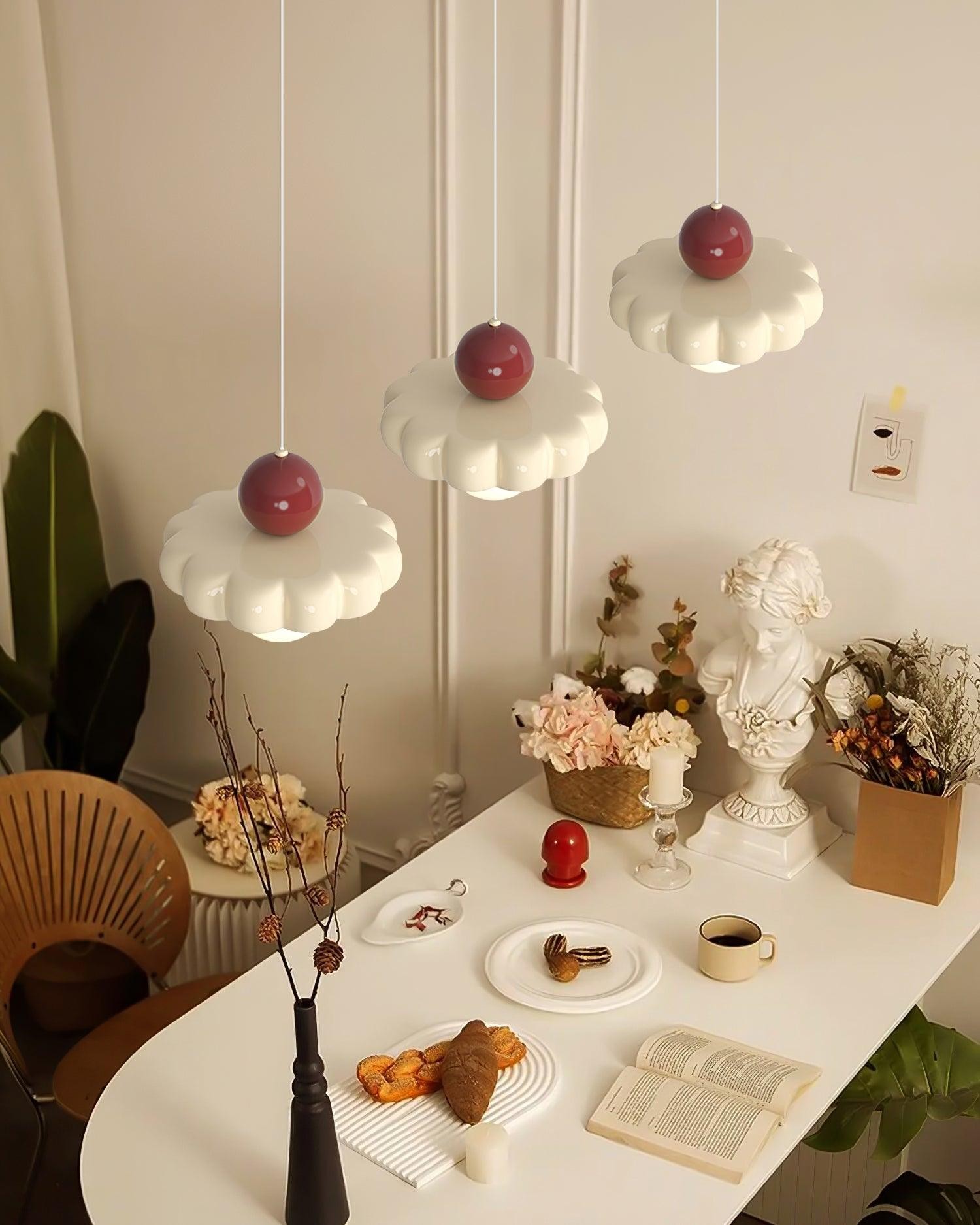 Cream Style Long Line Pumpkin Texture Pendant Lamp M173