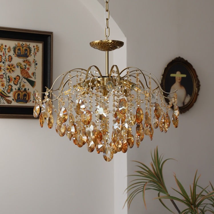 Vintage Sumptuous Teardrop Crystal Chandelier T258