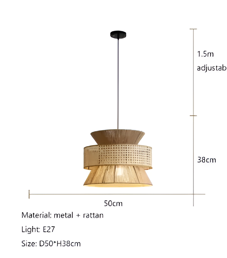 Handwoven Hemp Rope Rattan Veil Pendant Light T2037