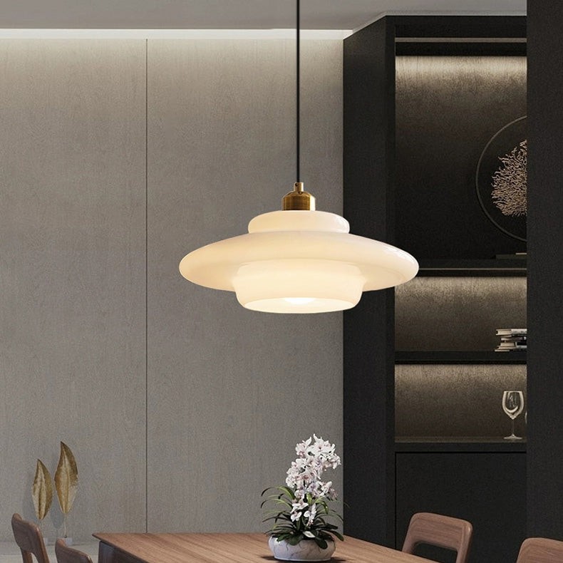 Multi Tier Art Glass Pendant Light - Mid-Century Style for Kitchen Island S93