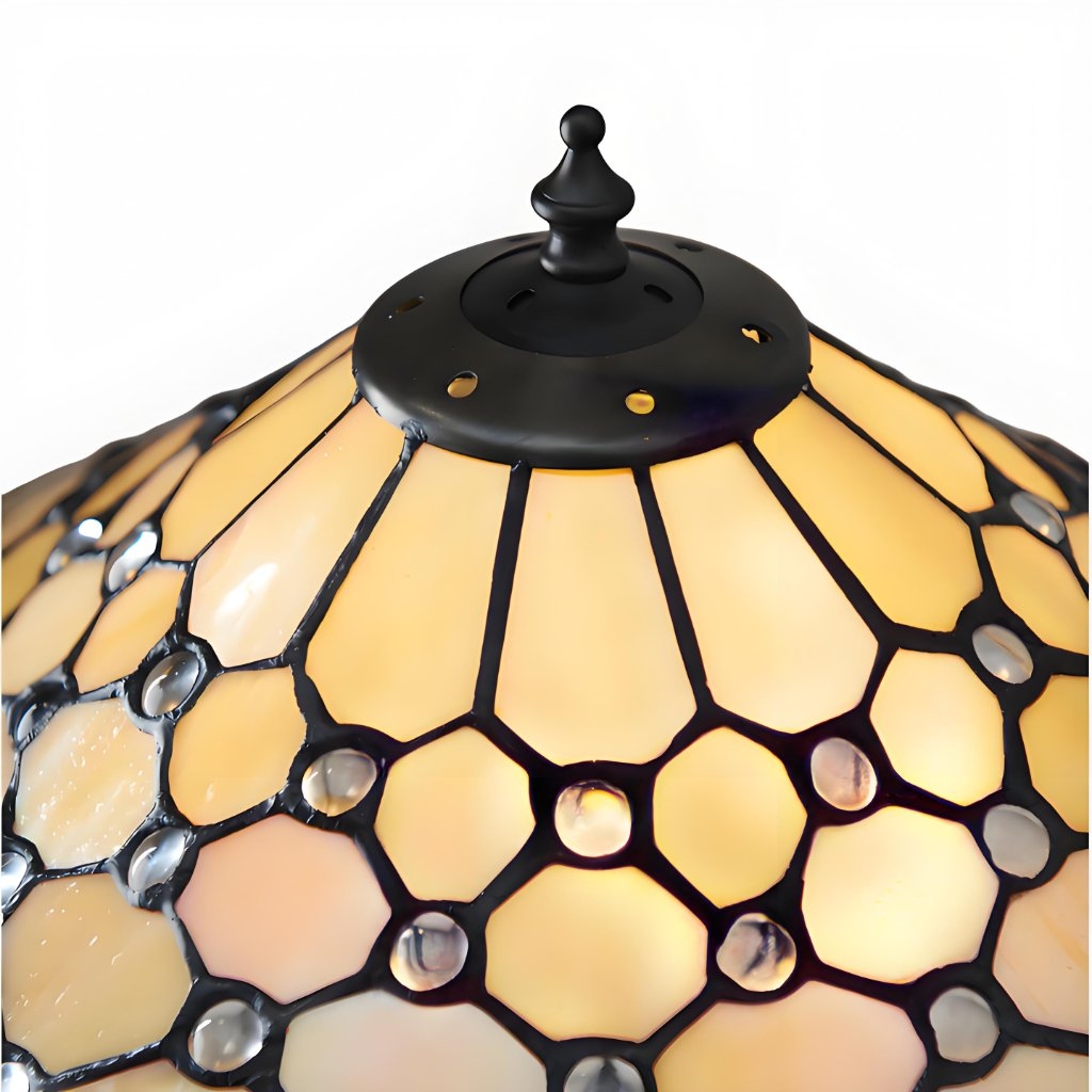 TF Pearl Stained Glass Table Lamp - Bedroom and Living Room Ambient Light T1002
