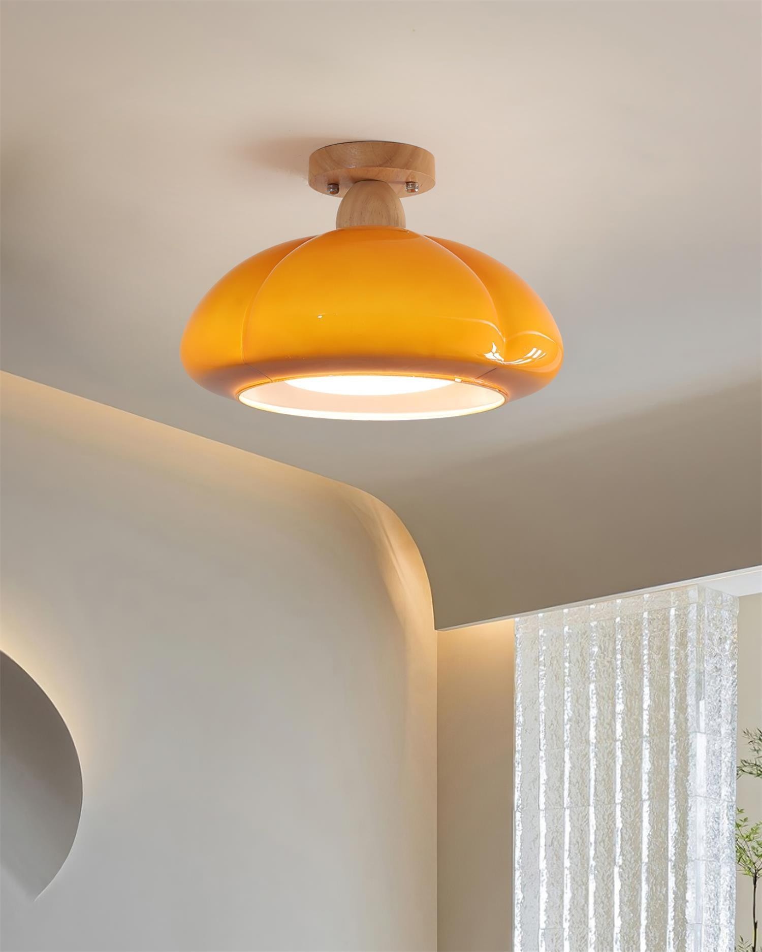 Pumpkin Glass Pendant Light For Kitchen M171