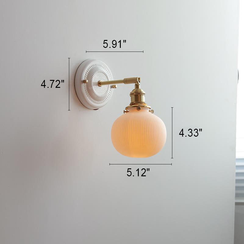Vintage Ceramic & Brass Wall Sconce – Elegant Lighting for Bedrooms & Hallways T265