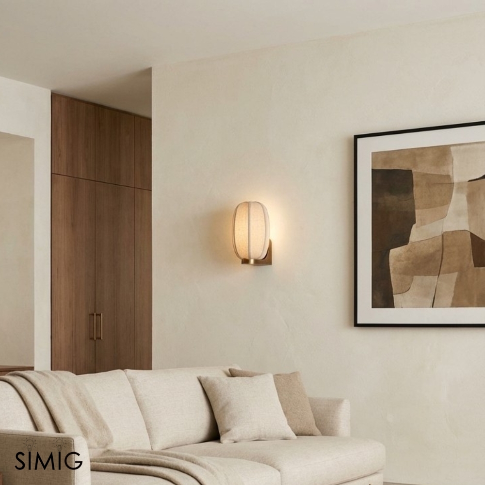 Loomis Linen Shade Wall Lamp – Art-Deco Style for Living Areas T1074