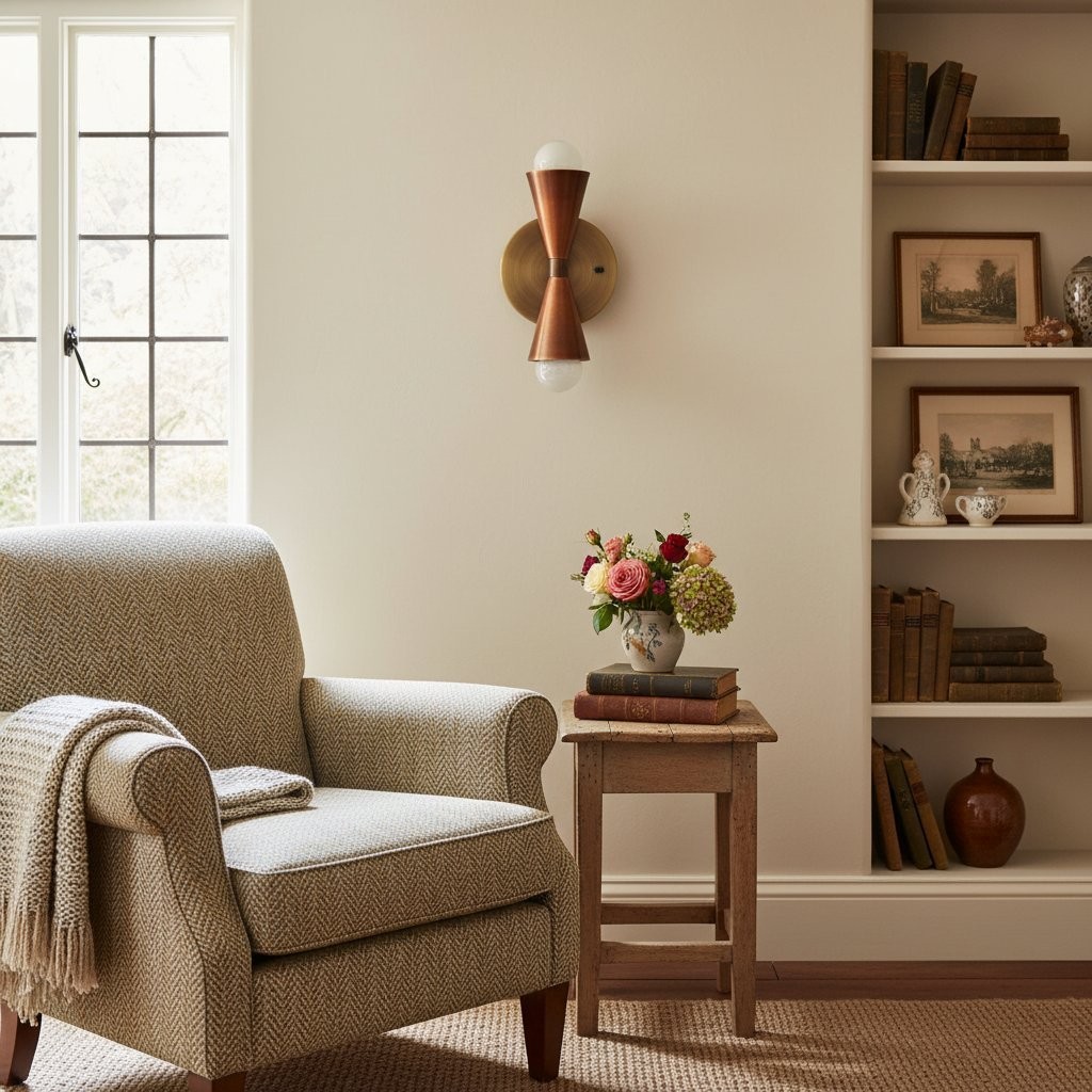 Pyralis  Cone Shade  Double Wall Light - Contemporary Living Room Glow T334