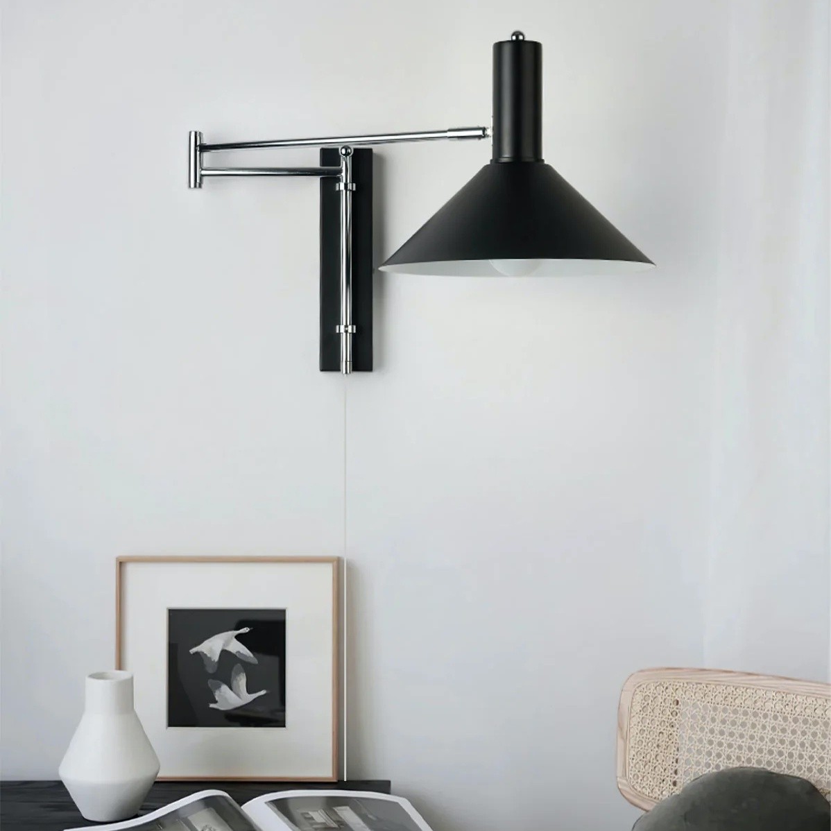 Classic Modern Swing Arm Adjustable Bedside Reading Wall Lamp M19