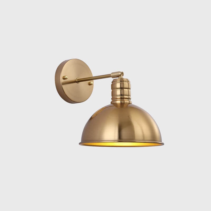 Modern Simple Iron Plated Brass Cone Round 1-Light Wall Sconce Lamp T179