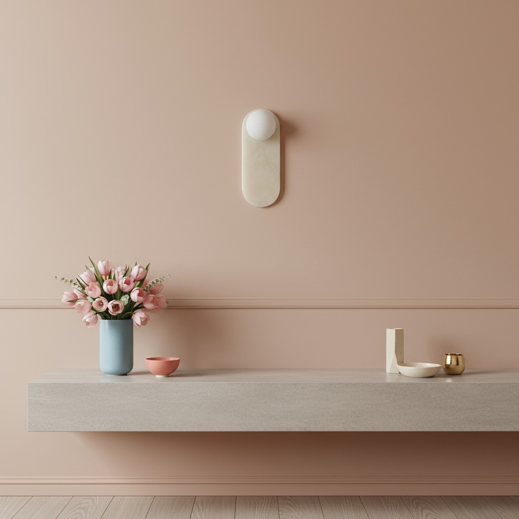 Vinbrea Stone Wall Lamp Organic Texture - Mid-Century Accent Light for Bedroom and Hallway T1221