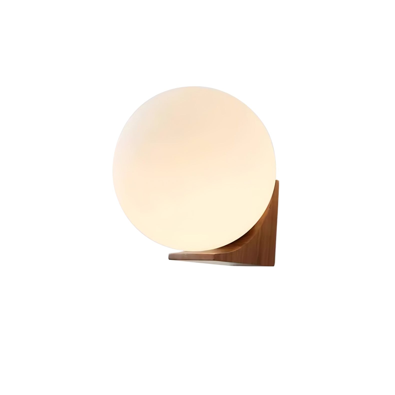 Minimalist Wooden Geometric Bracket Glass Globe Wall Lamp M371