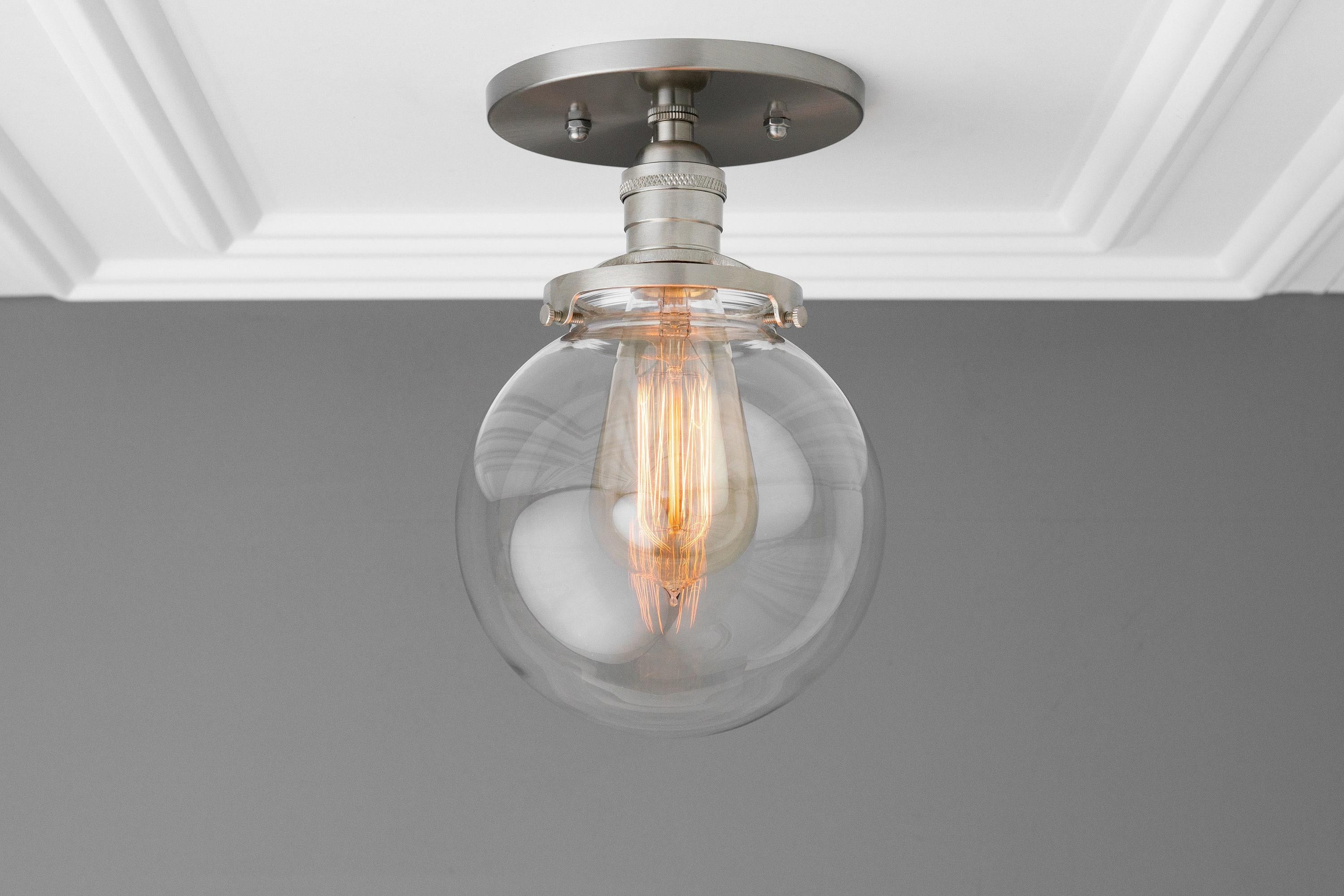 Glorica Glass Retro Globe Ceiling Light - Vintage Industrial Home Lighting T369