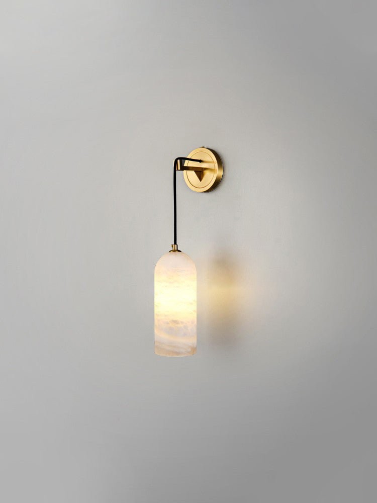 Modern Minimalist Copper Natural Marble Adjustable Wire Wall Lamp M346