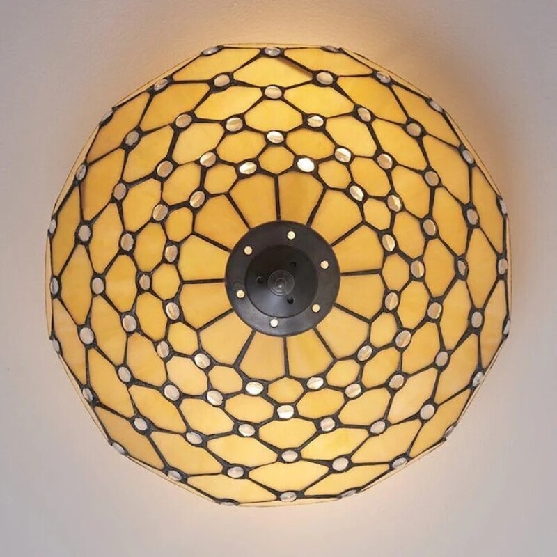 TF Pearl Handcrafted Tiffany Ceiling Light - Art Deco Stained Glass Light for Hallway or Living Room T997