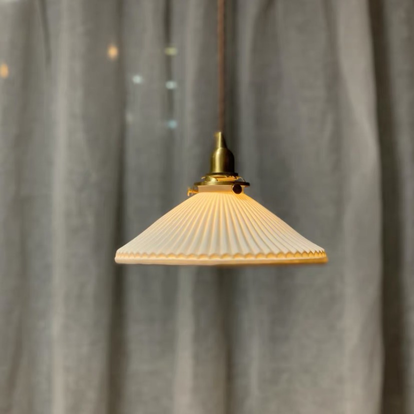 Modern Pleated Ceramic Pendant Light S160